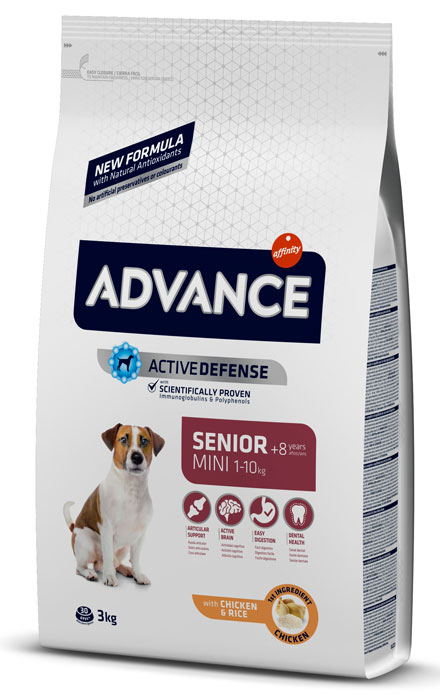 Сухой корм для собак Advance Mini Senior для пожилых собак маленьких пород с курицей и рисом 3 кг
Сухой корм для собак Advance Mini Senior для пожилых собак маленьких пород с курицей и рисом 3 кг