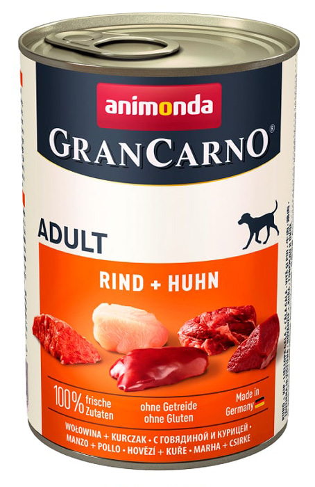 Влажный корм для собак Animonda Gran Carno Adult Original с говядиной и курицей 0,4 кг
Влажный корм для собак Animonda Gran Carno Adult Original с говядиной и курицей 0,4 кг