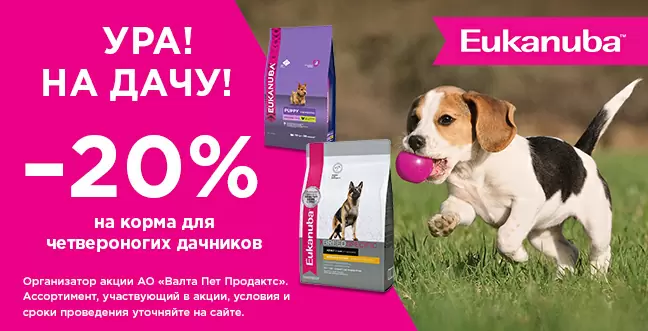 Скидка 20% на некоторые корма Eukanuba