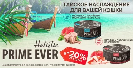 Скидка 20% на корм Prime Ever для кошек!