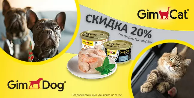 Скидка 20% на влажные корма Gimborn для кошек и собак!