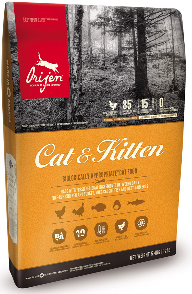 

Сухой корм для котят Orijen Cat/Kitten 85/15 1,8 кг