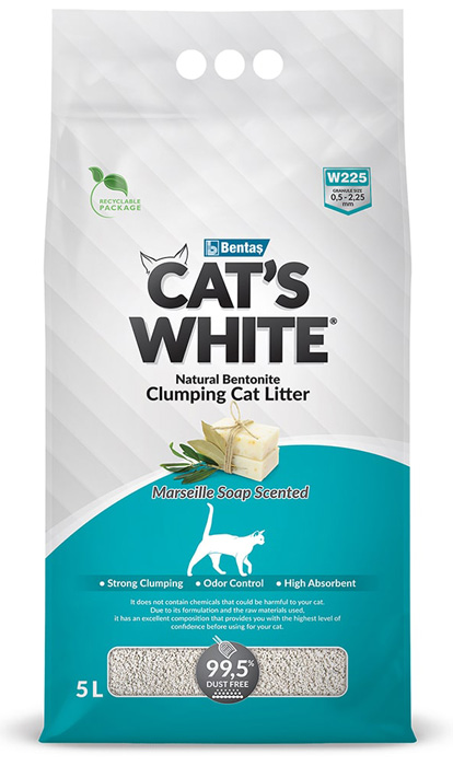 Наполнитель Cats White Marseille soap с ароматом марсельского мыла комкующийся бентонит 425кг 5 л 877₽