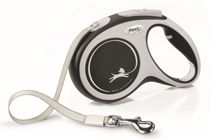 Поводок Flexi Рулетка New Comfort M до 25 кг черная ремень 5 м 1635₽