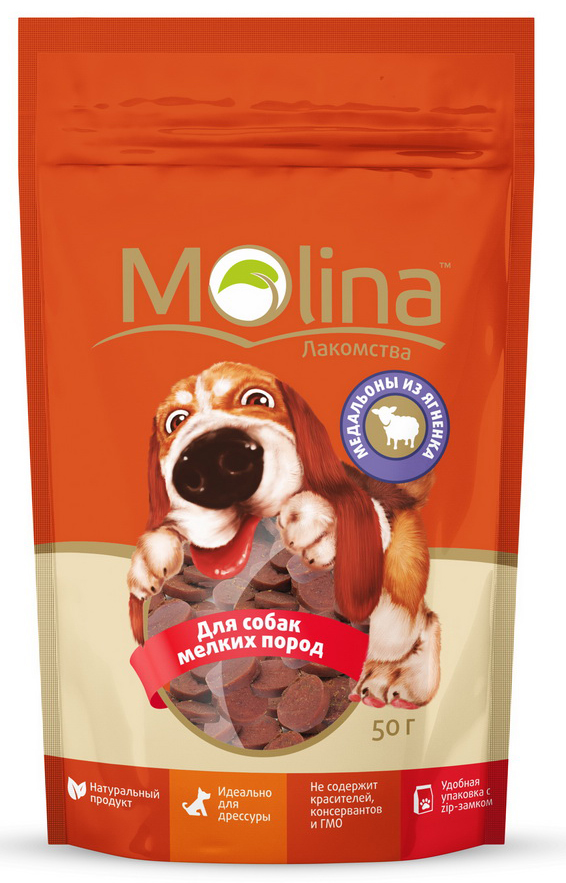 

Лакомство для собак Molina Медальоны Из Ягненка 0,05 кг