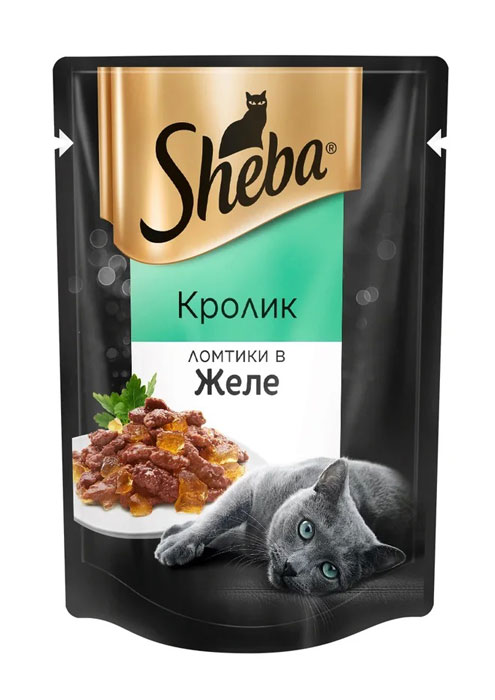 

Влажный корм для кошек Sheba с кроликом в желе пауч 0,085 кг