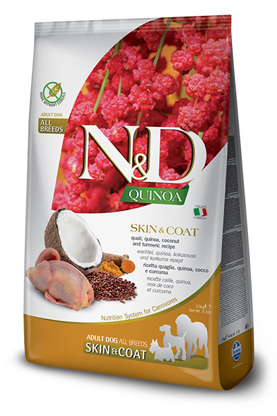 

Сухой корм для собак Farmina N&D Quinoa Skin & Coat беззерновой с перепелом и киноа 0,8 кг