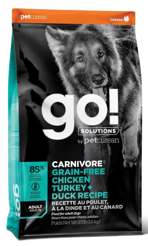 

Сухой корм для собак Go! Carnivore GF Chicken, Turkey + Duck Recipe DF с 4 видами мяса 1,59 кг