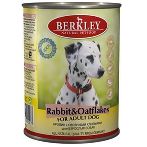 

Влажный корм для собак Berkley Rabbit & Oatflakes 0,4 кг