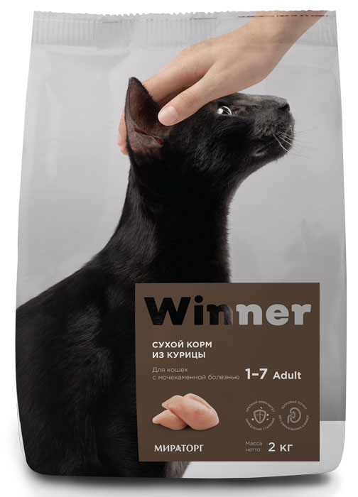 

Сухой корм для кошек Winner при мочекаменной болезни с курицей 2 кг