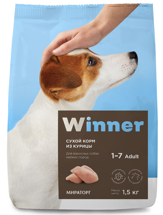

Сухой корм для собак Winner для маленьких пород с курицей 1,5 кг