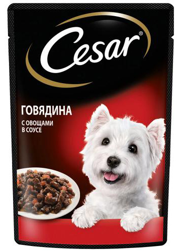 

Влажный корм для собак Cesar говядина с овощами пауч 28шт 0,085 кг