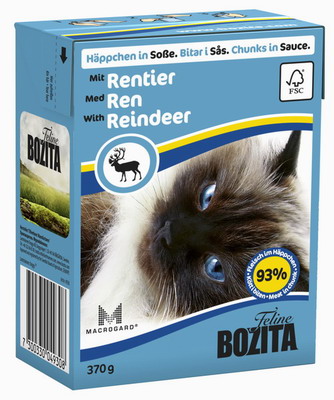 

Влажный корм для кошек Bozita Feline Reindeer кусочки в соусе 0,37 кг
