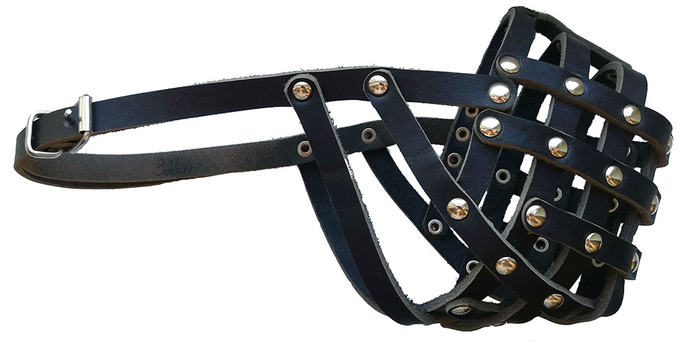 Намордник Аркон сетчатый черный кожа 32 см 300₽