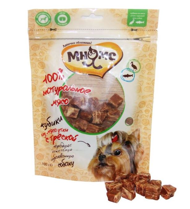

Лакомство для собак Мнямс Кубики из мяса утки c треской 0,1 кг
