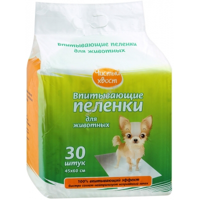 

Подстилка впитывающая Чистый Хвост пеленки для животных 60x45 30 шт.