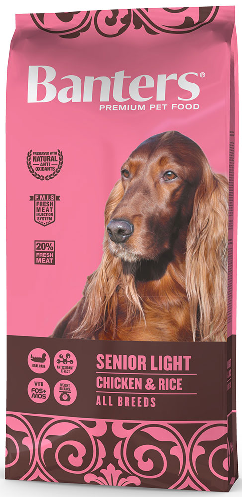 

Сухой корм для собак Banters Senior Light курица с рисом 15 кг