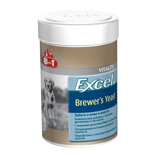 Витаминно-минеральная добавка для собак 8 in1 Excel Brewers Yeast с пивными дрожжами таблетки 140 таб