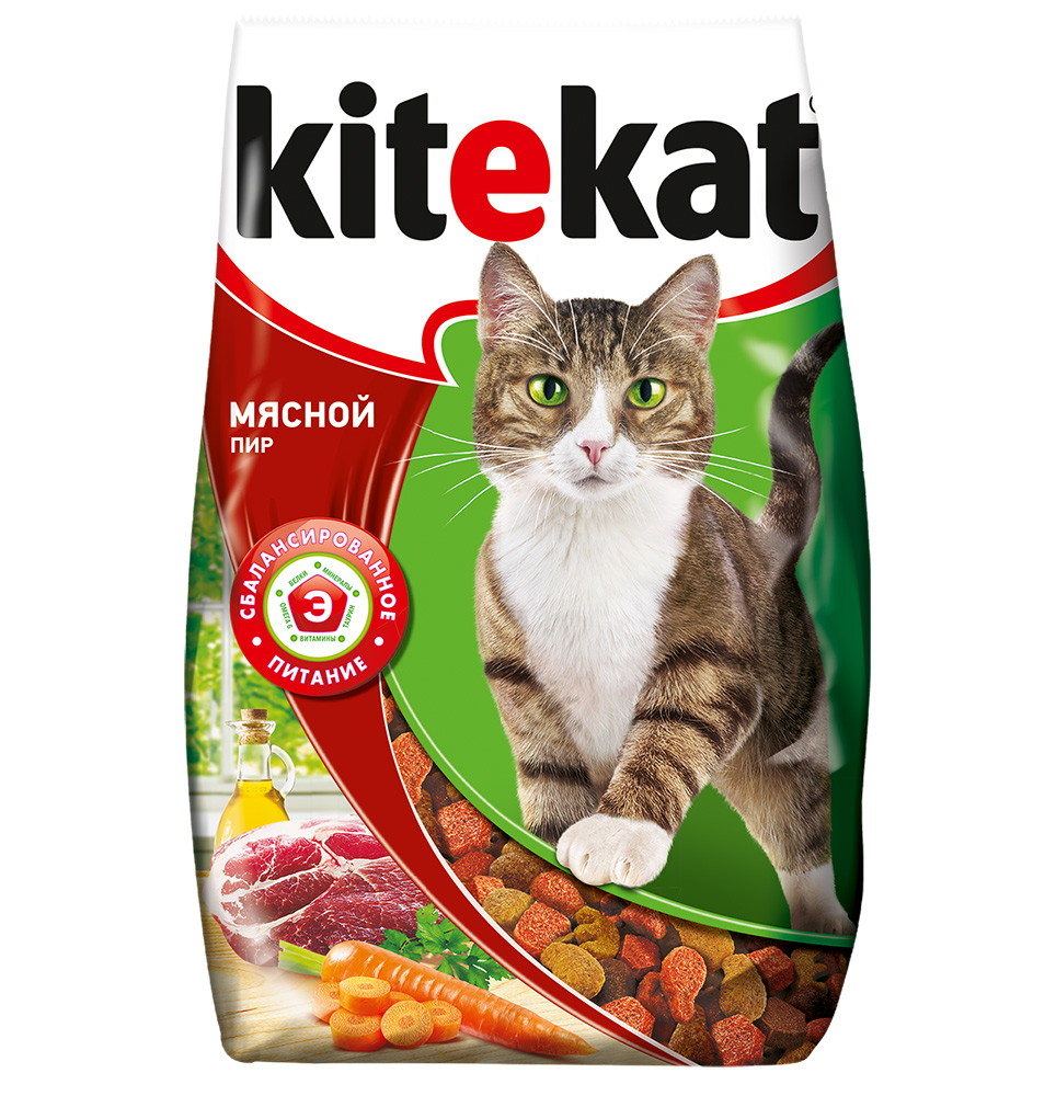

Сухой корм для кошек Kitekat Мясной пир 0,8 кг
