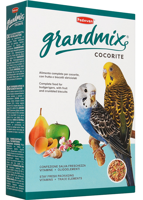 

Сухой корм для мелких попугаев Padovan Grandmix Cocorite комплексный 0,4 кг