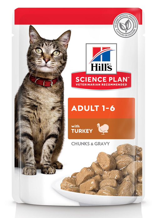 

Влажный корм для кошек Hills Science Plan Feline Adult Chunks in Gravy with Turkey Pouch 0,085 кг