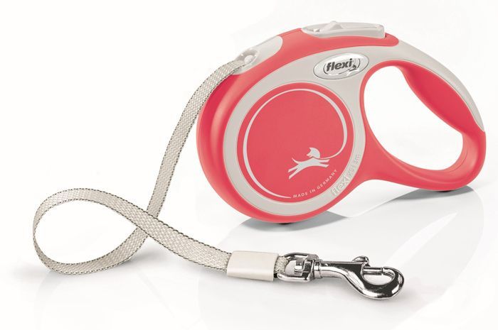 Поводок Flexi Рулетка New Comfort S до 15 кг красная ремень 5 м 1346₽