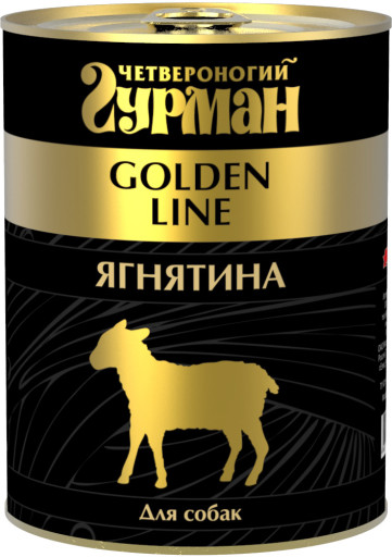 

Влажный корм для собак Четвероногий Гурман Golden line Ягнятина натуральная 0,34 кг