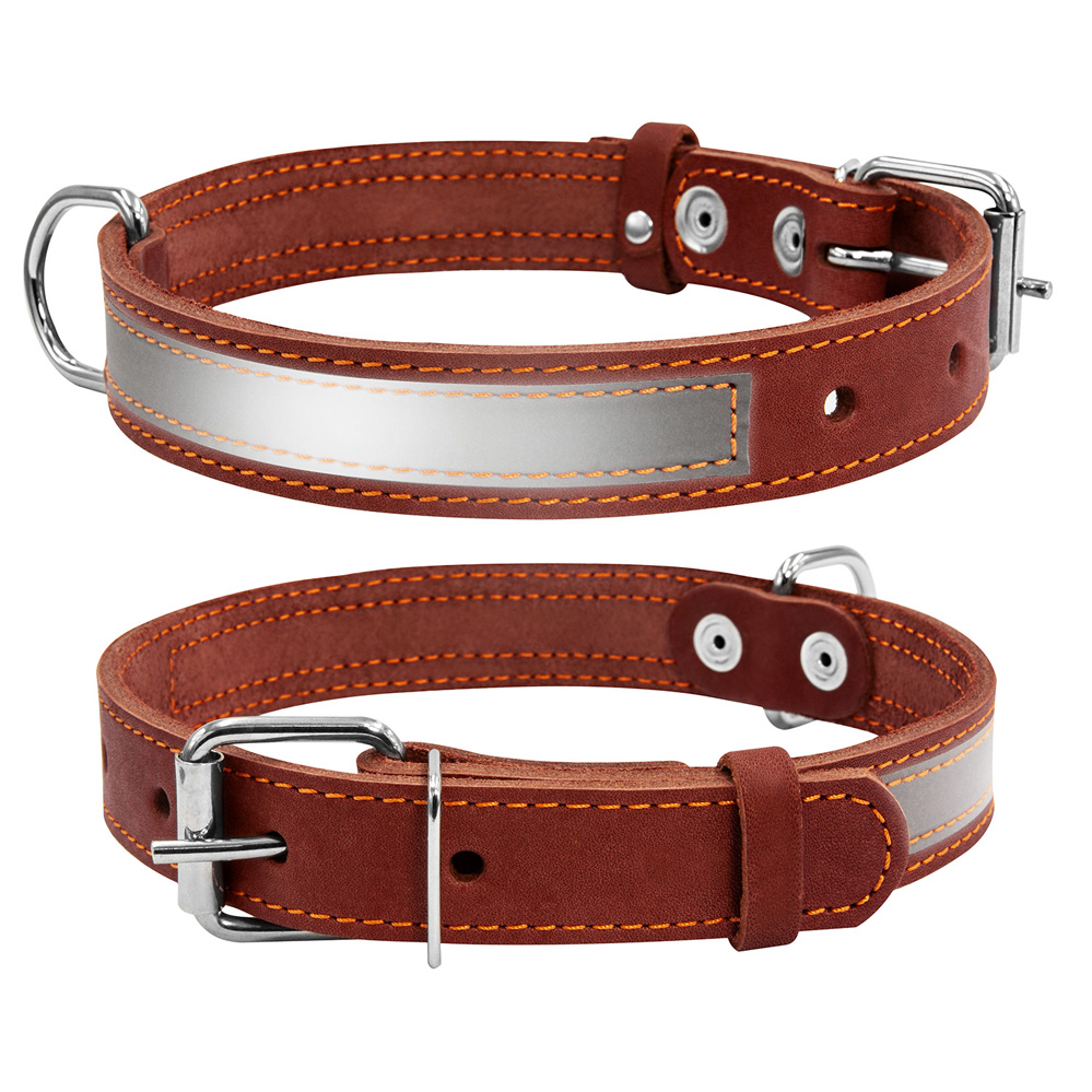 

Ошейник Collar со светоотражающей лентой кожа 38-50x2,5 см