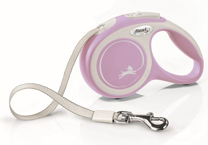 Поводок Flexi Рулетка New Comfort S до 15 кг розовая ремень 5 м 1346₽