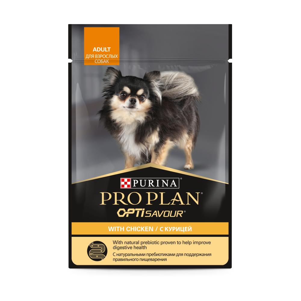 Влажный корм для собак Purina Pro Plan Adult для маленьких пород склонных к набору веса c курицей пауч 0,085 кг