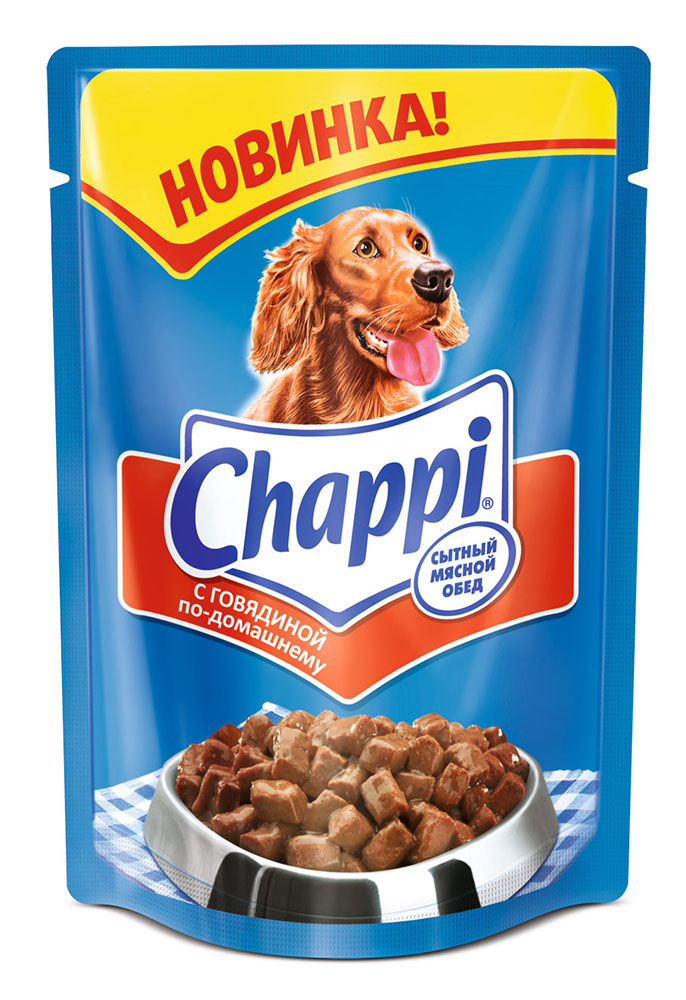 

Влажный корм для собак Chappi Пауч с говядиной по-домашнему 24шт 0,1 кг