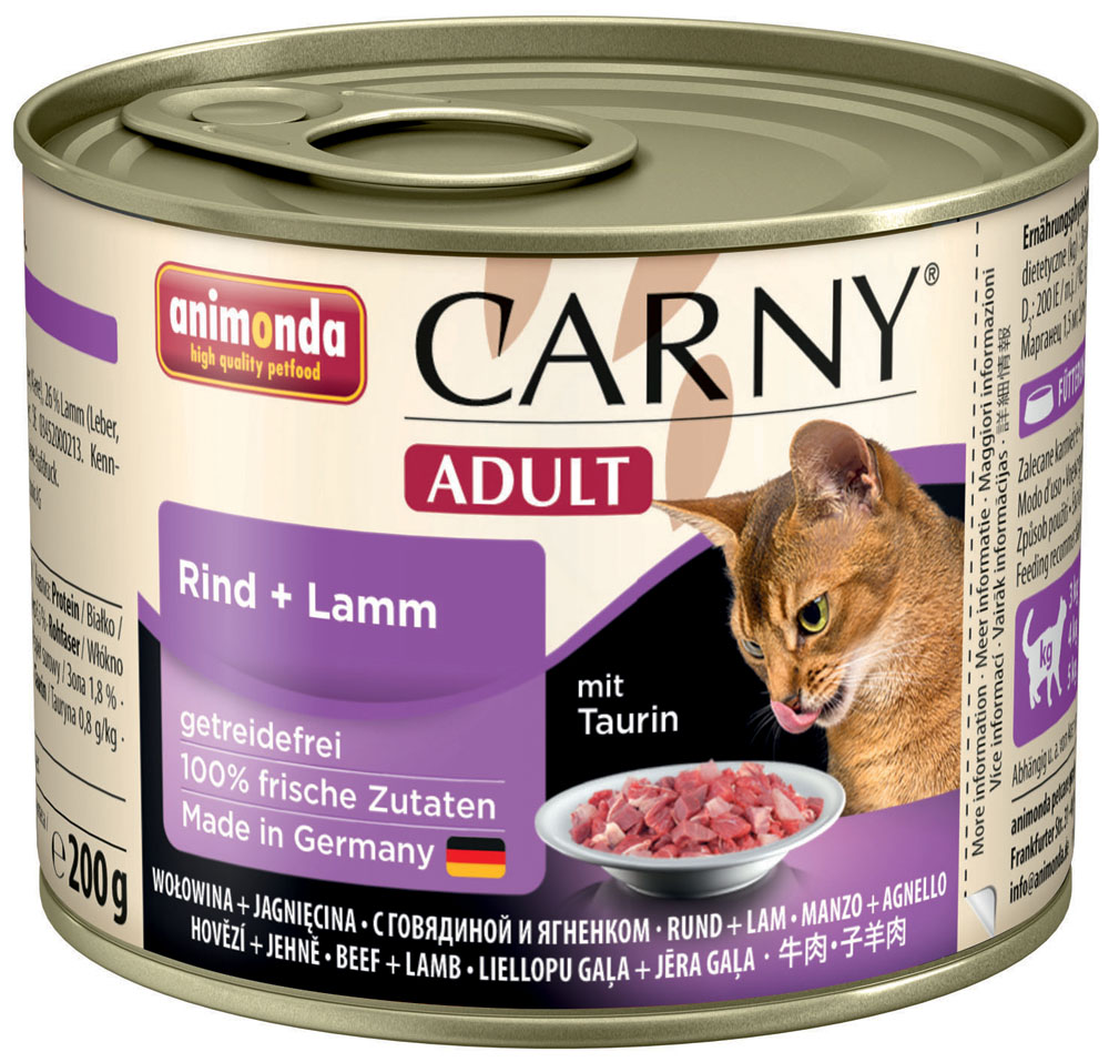 

Влажный корм для кошек Animonda Carny Adult Beef and Lamb 0,2 кг