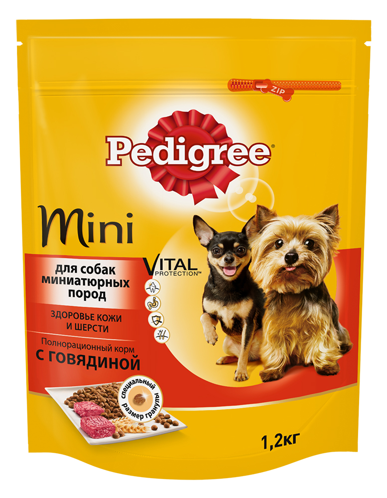 

Сухой корм для собак Pedigree Для миниатюрных пород с говядиной 1,2 кг