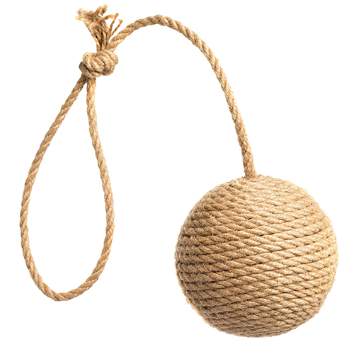 Когтеточка Petsiki Клубок большой с ручкой бежевый 12х12х12 см 122₽