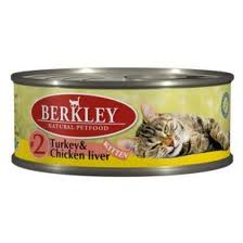 

Влажный корм для котят Berkley №2 Turkey & Chiken liver Kitten 0,1 кг