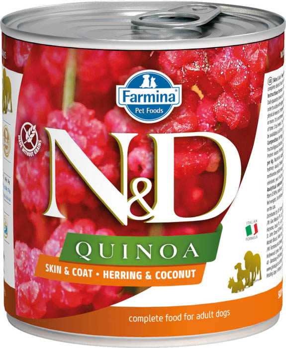 

Влажный корм для собак Farmina N & D Quinoa Herring & Coconut с сельдью, киноа и кокосом 0,285 кг