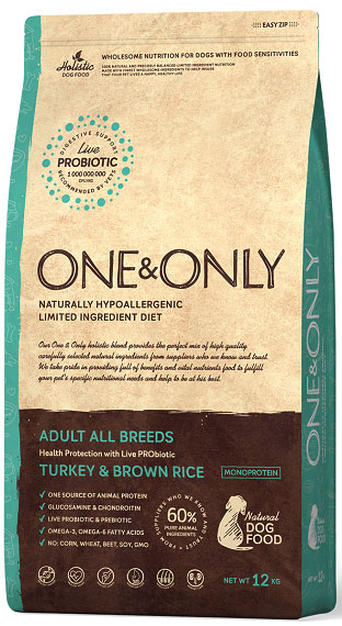 

Сухой корм для собак One&Only Turkey & Rice Adult All Breeds 3 кг