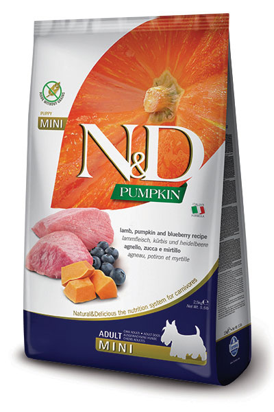 

Сухой корм для собак Farmina N&D Pumpkin Adult Mini беззерновой с ягненком, черникой и тыквой 0,8 кг