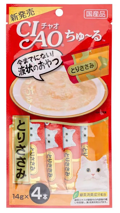 

Лакомство для кошек Inaba Чао Чуру филе курицы пюре 0,056 кг