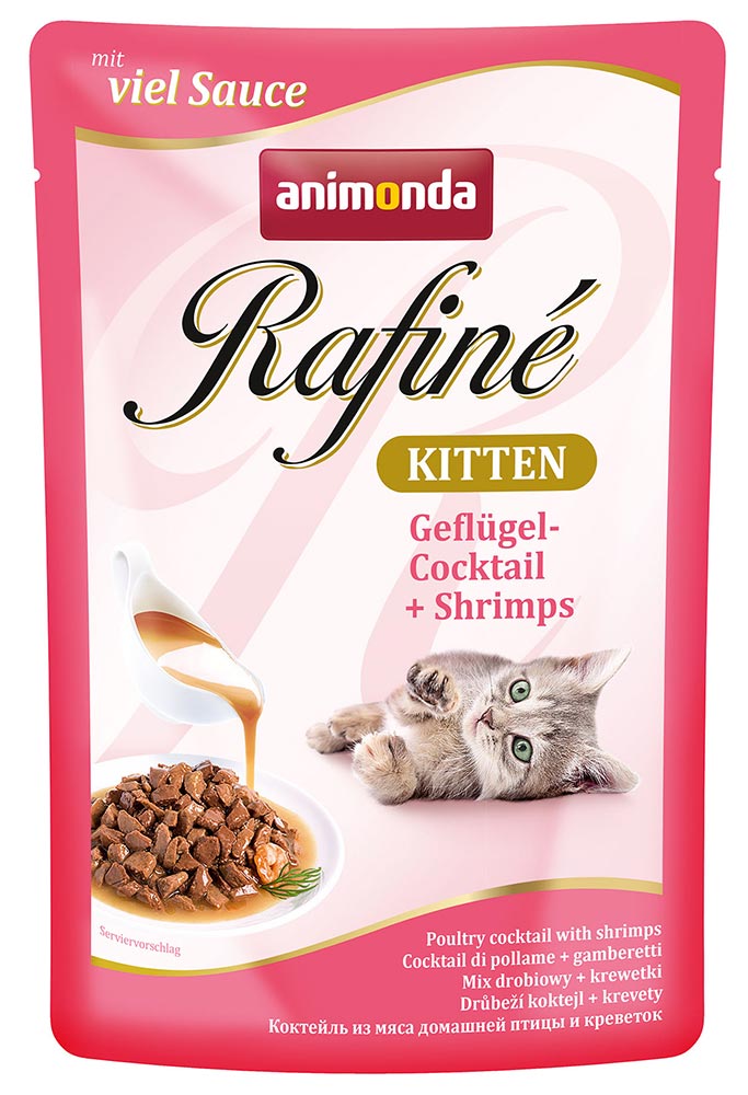 

Влажный корм для котят Animonda Rafine Soupe Kitten пауч коктейль из птицы и креветок для котят 0,1 кг