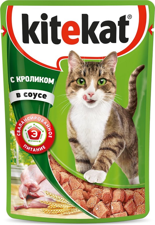 

Влажный корм для кошек Kitekat Пауч кролик в соусе 28шт 0,085 кг