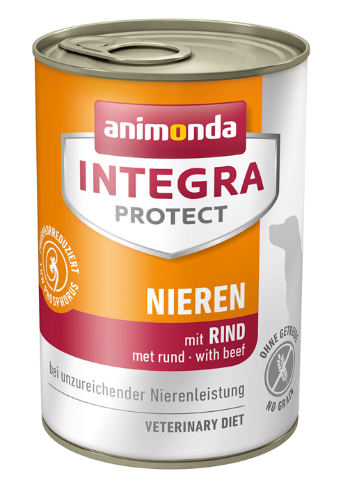 

Влажный корм Animonda Integra Protect Renal с говядиной при почечной недостаточности банка диета для собак 0,4 кг