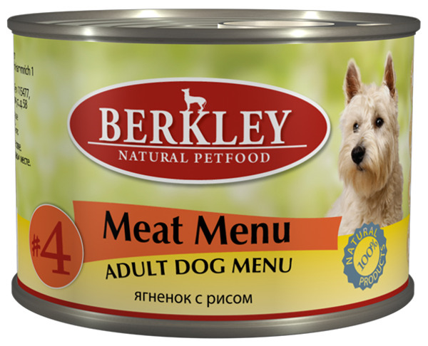 

Влажный корм для собак Berkley №4 Meat Menu 0,2 кг