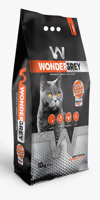 Наполнитель Wonder Grey Natural Натриевый без ароматизатора комкующийся бентонит  10кг