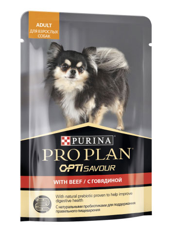 Влажный корм для собак Purina Pro Plan Adult для маленьких пород с говядиной пауч 0,085 кг