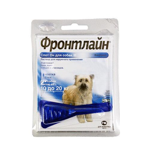 

Фронтлайн Спот Он для собак весом 10-20кг от блох и клещей капли на холку 1 пипетка