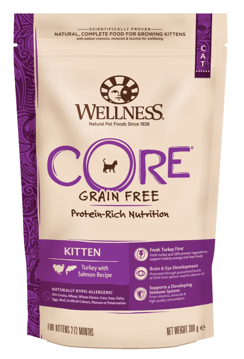 

Сухой корм для котят Wellness Core Kitten Индейка с Лососем 0,3 кг