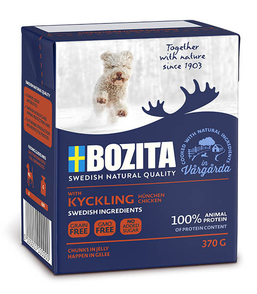 

Влажный корм для собак Bozita Chicken кусочки в желе с курицей 0,37 кг