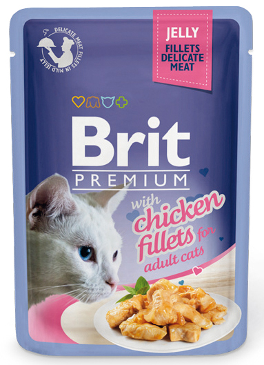 

Влажный корм для кошек Brit Jelly Chiсken Fillets 0,085 кг