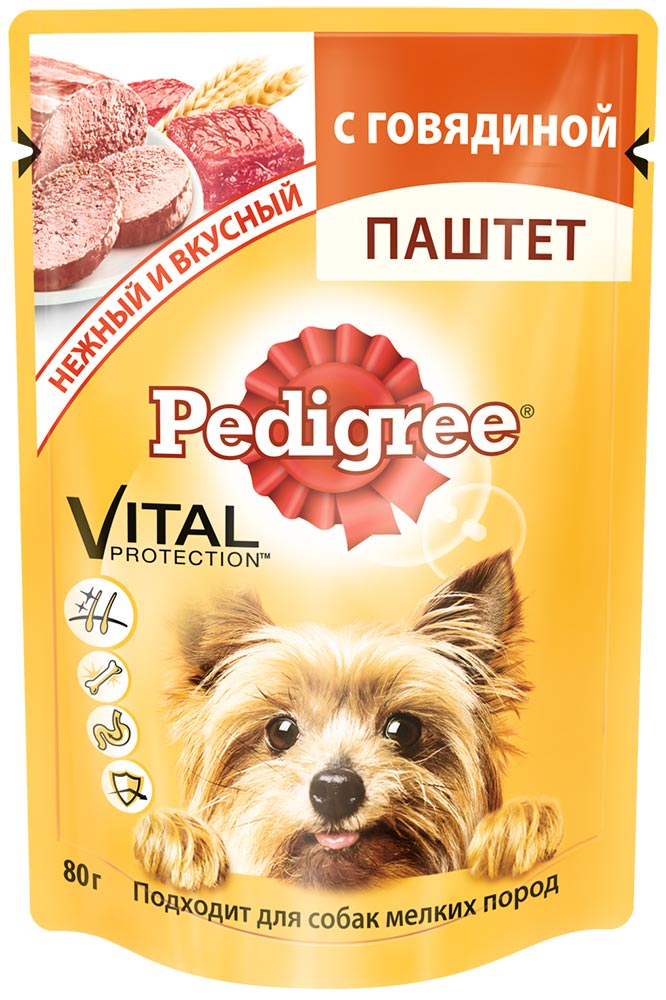 

Влажный корм для собак Pedigree Паштет с говядиной для мелких пород 24шт 0,08 кг